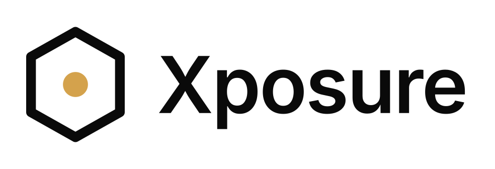 Xposure wordmark, for light grounds