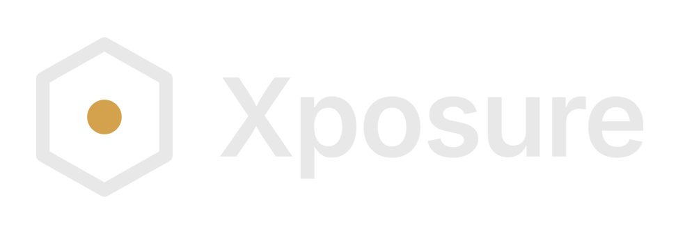 Xposure wordmark, for dark grounds