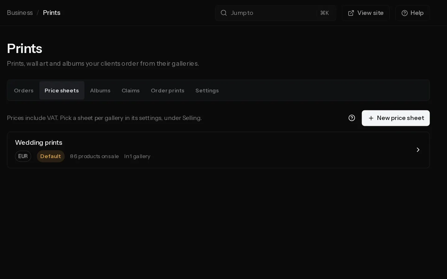 The Xposure dashboard screen for: Build price sheets