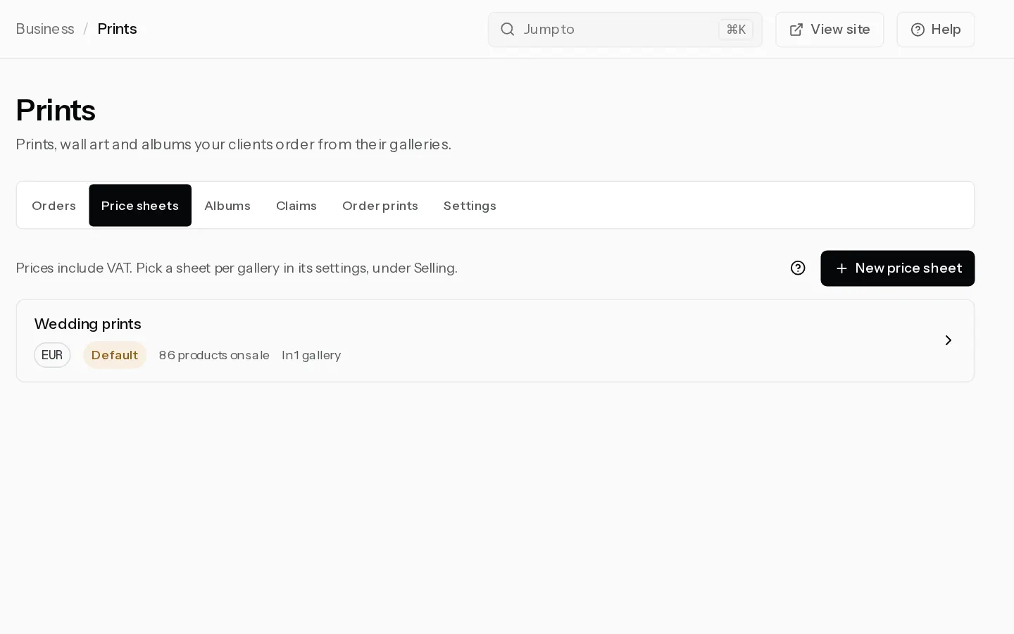 The Xposure dashboard screen for: Build price sheets